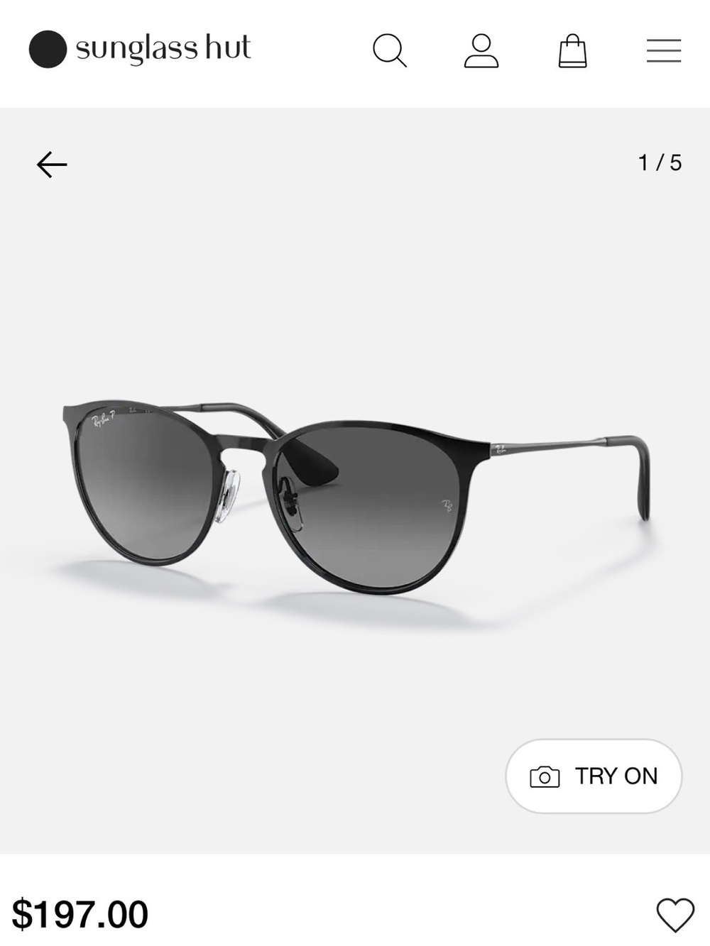 Ray-Ban Black Erika Polarized Sunglasses